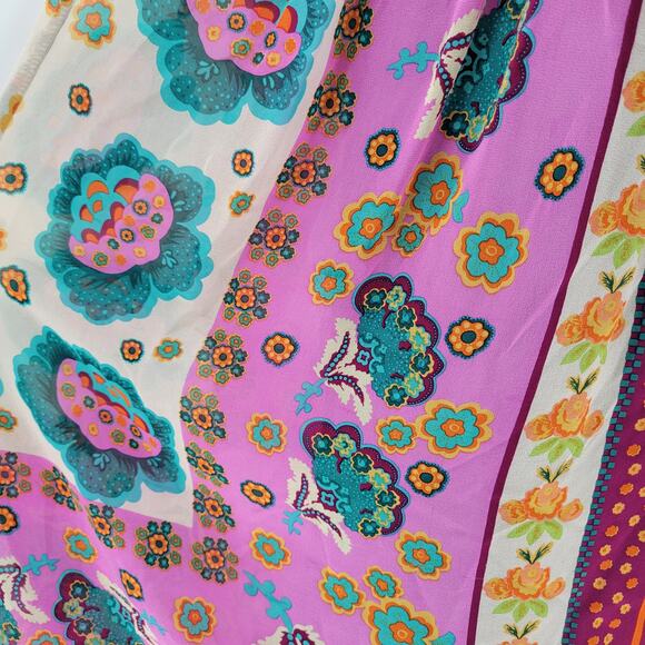 Suzi Chin Maggy Boutique Womens Dress 8 Silk Floral Halter Tie Neck Open Back - Picture 11 of 13